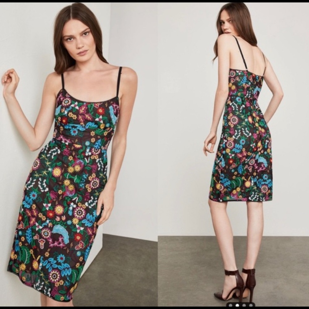 Bcbgmaxazria Floral Embroidered Bustier Dress